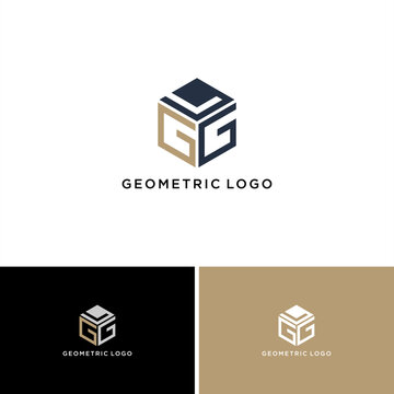 Geometric Letter GG or GGL Logo Design Vector Abstract Cube Monogram Modern Corporate Branding Technology Icon