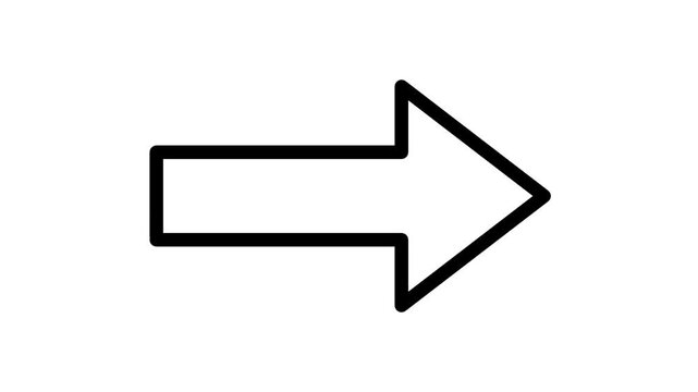 Right arrow drawing progressively for navigation guidance.