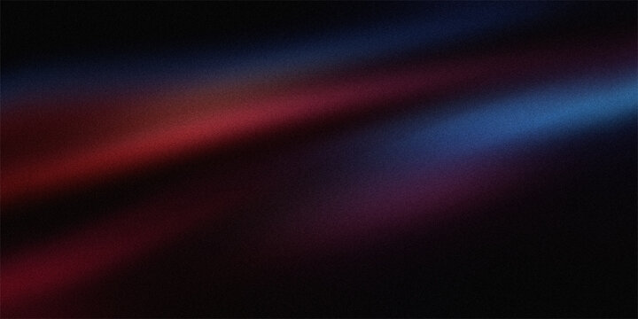 Dark abstract background with soft diagonal beams of red and blue light creating elegant gradient transitions and noise texture.