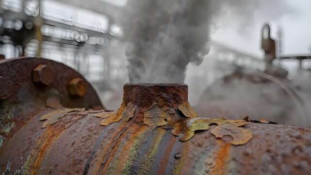 Industrial factory pipe emitting smoke showing environmental pollution.