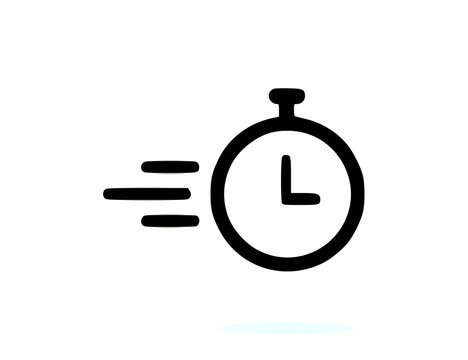 Minimalist clock icon with equal sign balance concept flat design vector illustration