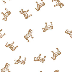 Naklejka premium zebra animal vector seamless pattern zebra animal sign illustration