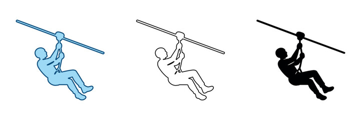 Person ziplining on a cable, enjoying an outdoor adventure activity © Ophelia