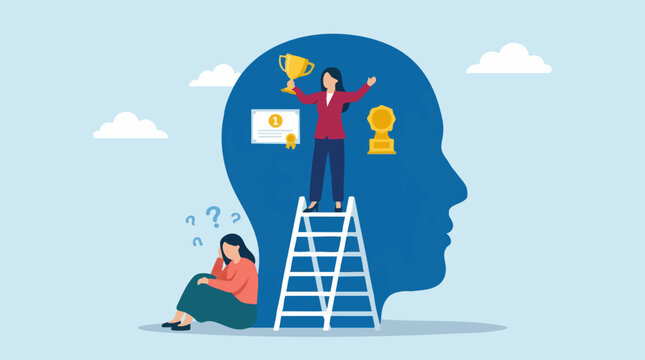 Self-doubt vs. self-belief, mindset for success and overcoming challenges