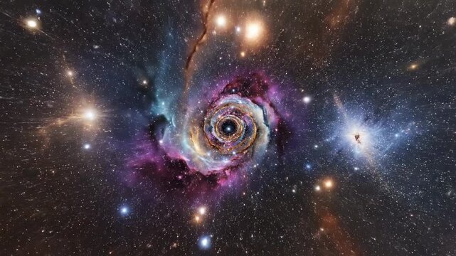 Spiral galaxy formation in deep space nebula