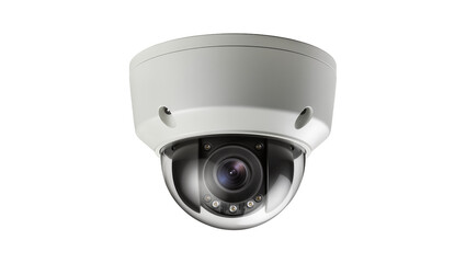 White dome security camera with infrared LEDs, isolated on transparent background © Mihai
