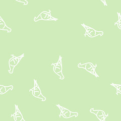 Naklejka premium pigeon bird line seamless pattern pigeon bird thin line illustration
