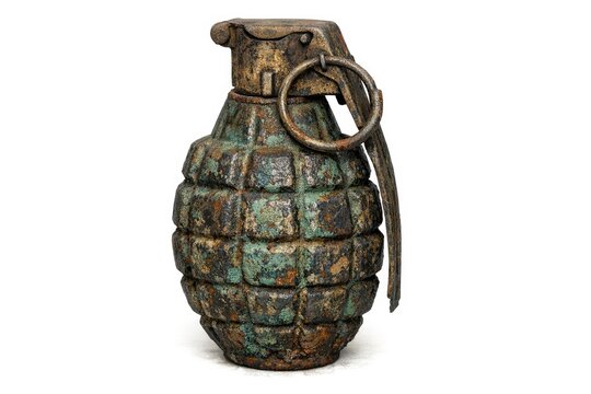 Hand grenade on a white background