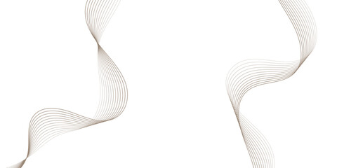 Fototapeta premium Elegant Abstract Brown Wave Lines On Minimal White Background For Modern Design And Decoration.