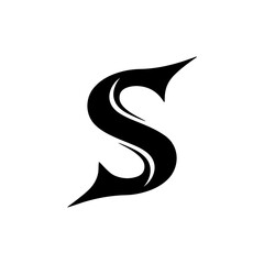 Naklejka premium Stylized Letter S Sharp Blade Logo Monogram