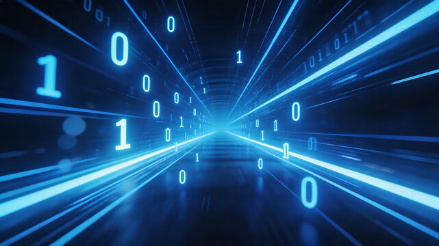Digital tunnel with binary code
