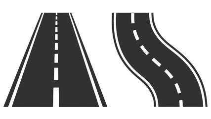 Roads with White Markings on Black Asphalt © Zaheer
