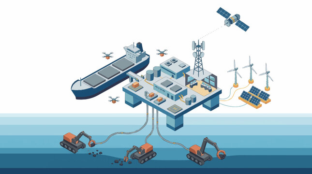 Offshore Oil Rig Drilling Platform.