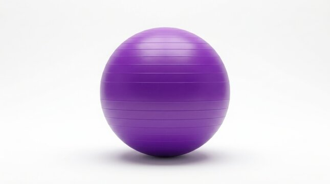 Purple exercise ball studio shot