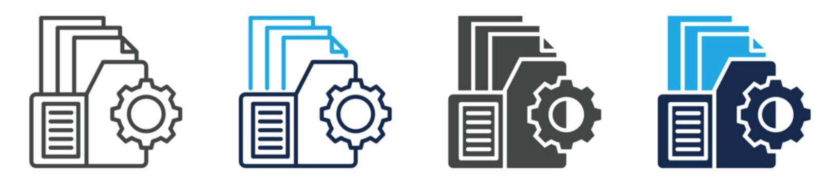 document repository icon set multi concept