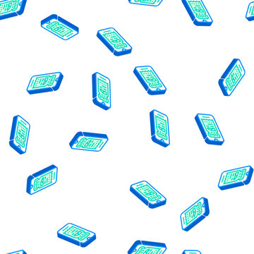 electronic ticket e-ticket isometric seamless pattern. electronic ticket e-ticket sign illustration