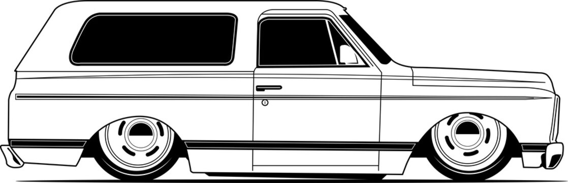 Slammed Square Body SUV 1980S Lowrider High-Resolution PNG