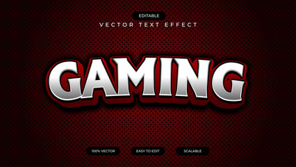 Editable red colour esport text effect © andrian