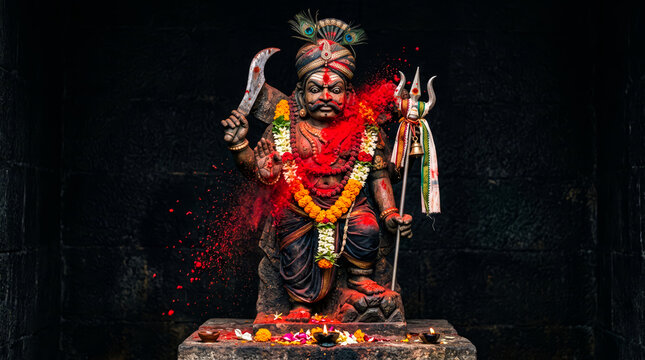 Karuppu Sami, Karuppannaswamy, Karuppasamy, Karuppar, Karuppuswamy, Kaval Deivam, Guardian Deity, Tamil Folk Religion, Tamil God, Village Deity, Folk Deity, Tamil Nadu gods, Aruval, horse god, Ayyanar