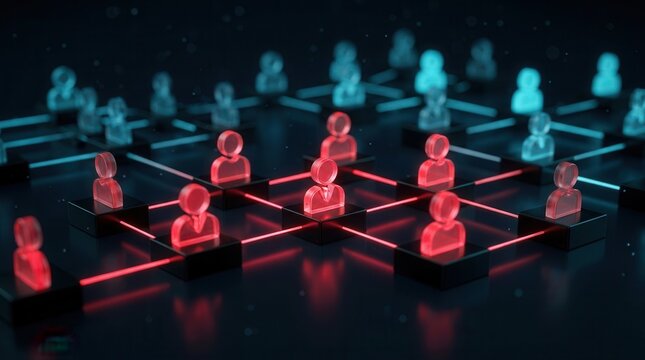 Abstract visualization of restructuring models and resource alignment for flexibility.