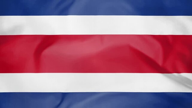 Costa rica flag waving in slow motion on a windy day background.