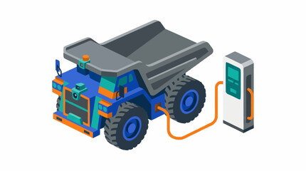 Electric mining dump truck charging station. © karina