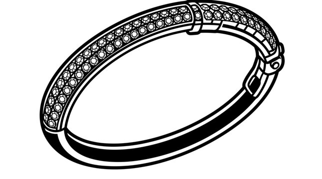 Elegant Diamond Bracelet on White Background.