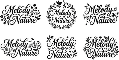 Melody of nature hand lettered quotes collection floral typography designs © Ratul