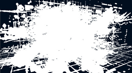 Obraz premium Abstract White Splatter Explosion on Dark Grid Background