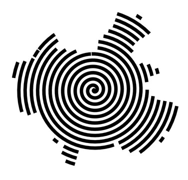 Symbol Map of the City Winterthur (Switzerland) showing the city with a black spiral line