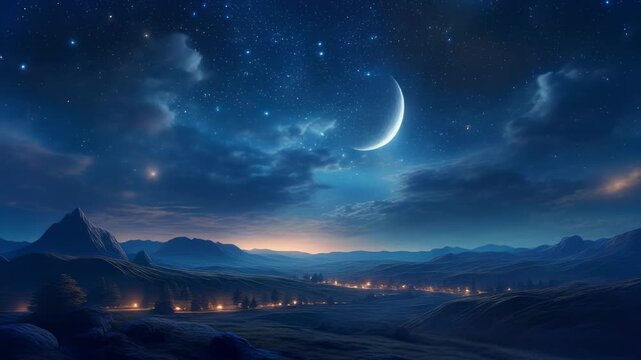 time lapse of moon phases over mountain silhouette at dusk