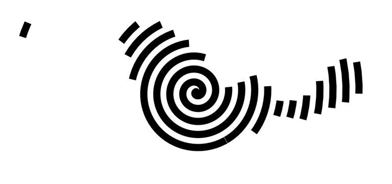 Symbol Map of the City Ceuta (Spain) showing the city with a black spiral line