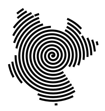 Symbol Map of the City Bilbao (Spain) showing the city with a black spiral line