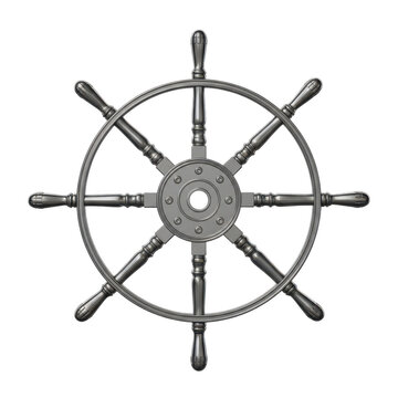 Ship wheel steering compass navigation icon