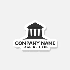 Obraz premium Bank building logo sticker isolated on gray background