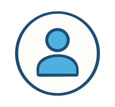 User profile icon, flat vector design