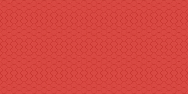 Snake skin background. Seamless pattern of squama, reptile scale. Chinese minimalistic grid art. Serpent surface texture in red and gold colors. Asian geometric ornament