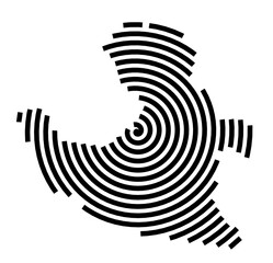Obraz premium Symbol Map of the City San Sebastian de los Reyes (Spain) showing the city with a black spiral line