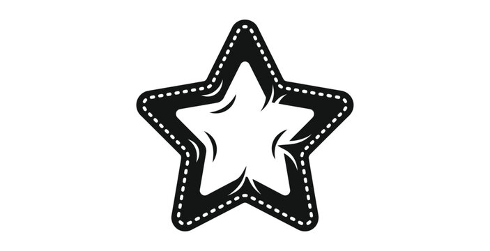 Stitched Star Patch Vector Illustration