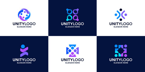 Fototapeta premium Union logo design collections. Teamwork connection symbol.