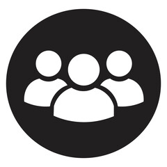 Group of people icon in a black circle © Vector Queen