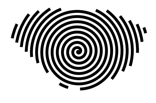 Symbol Map of the City Paris 7e Arrondissement (France) showing the city with a black spiral line