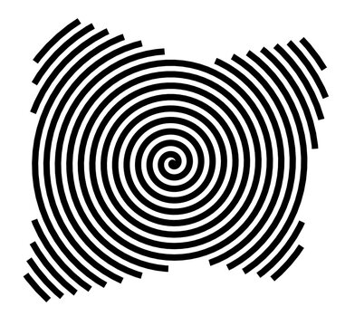 Symbol Map of the City Paris 9e Arrondissement (France) showing the city with a black spiral line