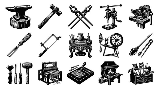 Vintage Blacksmith Tools Set