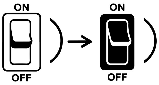 light switch off icon set