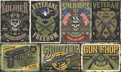Fototapeta premium Military logos shown
