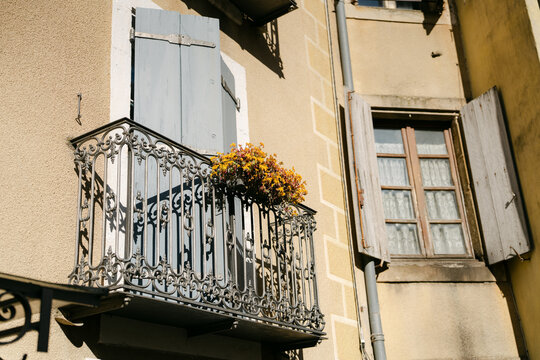 balcony with little orange flowers 