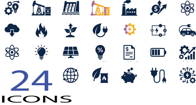 Business icon set vector collection for web design, internet, website, computer, money, people, and technology symbols