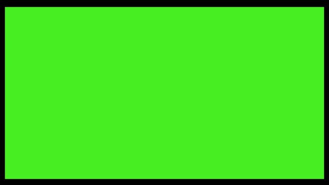 Concept. Plasma TV screen with green screen. Effect of retro TV with kinescope on a green screen. Old TV Frame Effect for Motion Graphics, Social Media Content, Flickering light on the screen.
