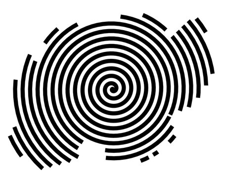 Symbol Map of the City Alphen aan den Rijn (Netherlands) showing the city with a black spiral line